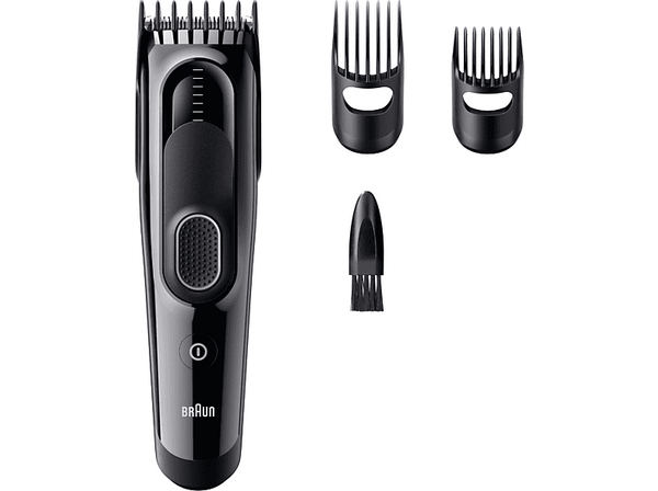 Cortapelos - Braun Series 5 HC5530, Memoria SafetyLock, 17 ajustes de longitud, 2 peines, 50 min autonomía , Negro