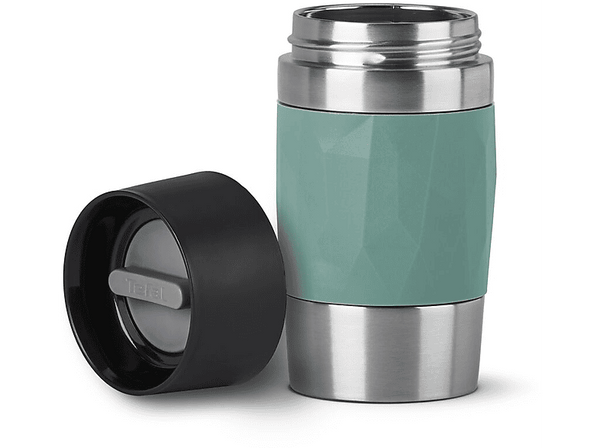 Taza térmica - Tefal N2160310, 0.3 l, Funda de silicona, Acero inoxidable, Verde