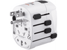 Adaptador de viaje - Hama 00223471, Universal, 3 Clavijas, 1750 W, 100 V-250 V, Blanco