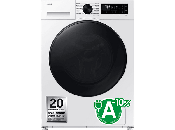 Lavadora secadora - Samsung WD90DG5B15BEEC, 9 kg, 6 kg, AI EcoBubble™, Air Wash, Blanco