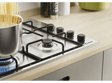 Encimera - Candy Idea CHW6LBX, Gas, 4 quemadores, Válvula seguridad Sicurflame, 60cm, Mandos independientes, Inox