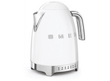 Hervidor de agua - Smeg KLF04WHEU, 1.7 l, Retro, 2400 W, Con cable, Acero inoxidable, Rotación 360º, Blanco