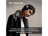 Auriculares inalámbricos - Sony WH-1000XM6, Cancelación ruido, 30h Autonomía, Hi-Res, Carga Rápida, Cómodo, Plegable, iOS/Android, Plata