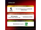 Aire acondicionado Split 2 x 1 - LG 2X1PLUS912, 3526 fg/h, Gold Fin™, ThinQ™ Blanco