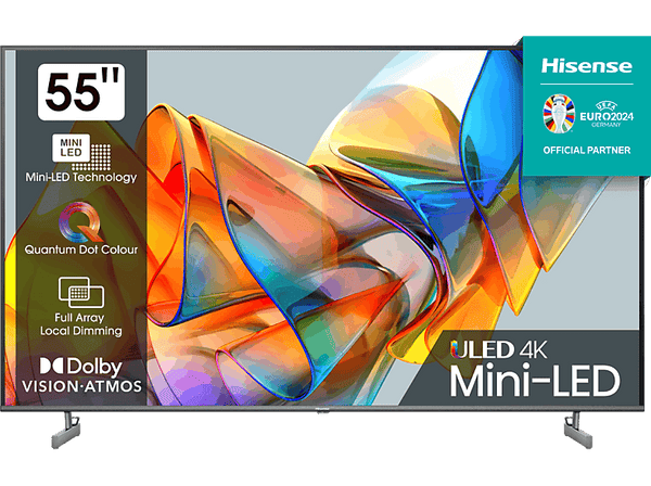 TV Mini LED 55" - Hisense 55U6KQ, UHD 4K, Quantum Dot Colour, Dolby Vision & Atmos, Gris