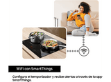 Placa inducción - Samsung NZ63B5046GK/U1, 3 zonas,  21 cm x 38 cm, 59 cm, Power Boost, Wi-Fi integrado, Negro
