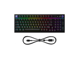 Teclado gaming - Logitech G G316 X 98, Cable, 8 kHz, Pantalla LED, Interruptores intercambiables, Teclas de PBT personalizables, PC-Mac, RGB, Negro
