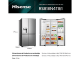 Frigorífico americano - Hisense RS818N4TIE1, No Frost, 179 cm, 636 l, WI-FI, Dispensador Agua & Hielo, Inox