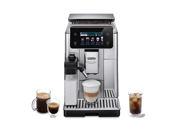 Cafetera superautomática - De'Longhi PrimaDonna Aromatic ECAM630.55.SSM, 1450 W, 19 bar, 0.5 l, Molinillo integrado, Plateado/Acero inoxidable