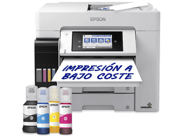 Impresora tinta - Epson EcoTank Pro ET-5885, Wi-Fi, Multifunción, A4, Fax, Pantalla Táctil, ADF, Blanco