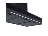 Campana decorativa - Haier HATS9BCS6BVOC, 4 velocidades, 733 m³/h, Modo silencioso, 90 cm, Negro
