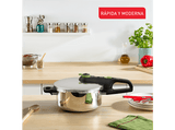 Olla express - Tefal Secure Trendy P2580400, 4 L, 2 funciones, Acero inoxidable, Verde