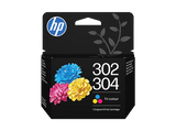 Cartucho de tinta - HP 302/304 Tricolor, Capacidad Impresión 100 páginas, Amarillo, Cian y Magenta