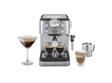 Cafetera express - De'Longhi Linea Classic EM450.M, 1325 W, 15 bar, 1.7 l, Thermoblock, Capacidad para 2 tazas, Metal