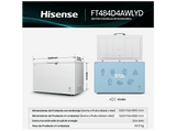 Congelador horizontal - Hisense FT484D4AWLYD, 372 l, 85.8 cm, Convertible a frigo, Autonomía 135 hs, Blanco