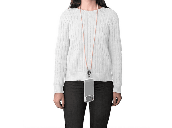 Cordón para móvil - Panda Lanyard, 1.2m Cable, USB-C, Goma, Carga rápida, 60W, Rosa