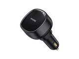 Cargador de móvil para coche - Baseus Enjoyment Pro, Universal, 60W, Con cable retráctil Tipo-C, Carga rápida y simultánea, Negro Cluster