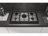 Placa gas - Haier Series 4 HAHG7W5XH, 5 quemadores, Gas natural, Zona grande 13.8 cm, Rejillas hierro fundido, Preciflame, 75 cm, Inox