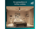 Ventilador de techo - Philips Olas 32 W + 24 W, LED, 3 Velocidades, Negro/Madera