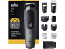 Afeitadora multifunción - Braun Todo En Uno Series 5 AIO5560, Kit De Styling 11 en 1, Lámina Afilada, 14 Longitudes, Barba, Pelo y Cuerpo, Gris