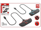 Cable de carga - Ardistel BlackFire Charge & Play Twin Pack, Para Joy-Con 2 de Nintendo Switch 2, 3 metros, Negro
