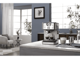 Cafetera express - De'Longhi Linea Classic EM450.M, 1325 W, 15 bar, 1.7 l, Thermoblock, Capacidad para 2 tazas, Metal