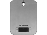 Balanza de cocina - Orbegozo PC 1017, Hasta 5 kg, Pantalla LCD, Tara, Apagado automático, Inox