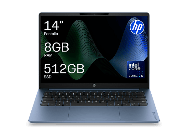 Portátil - HP OmniBook 3 Laptop AI 14-ht0008nsx, 14", 2K, Intel® Core™ Ultra 5 225U, 8 GB RAM, 512 GB SSD, Windows 11 Home, Sin cargador
