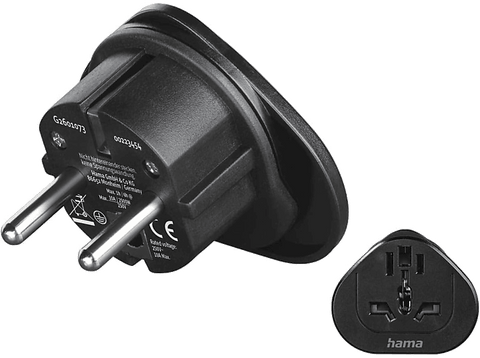 Adaptador enchufe - Hama 00223454, Universal, 100 V - 250 V, Negro