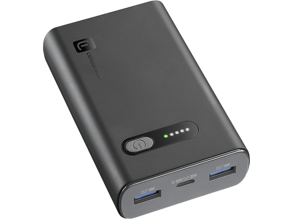 Powerbank - CellularLine FAST, 10000 mAh, 20W, USB -C, Negro