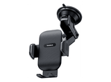 Soporte de móvil para coche - Baseus Go UltraControl, Universal, Sistema de ventosa ultrapotente, Ajustable, Rotación 360º,  Negro Cluster