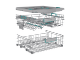 Lavavajillas - Hisense HS673A90X, 16 servicios, 7 programas, 59.9 cm, Conectividad Wi Fi, Tercera bandeja, Inox