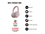 Auriculares inalámbricos - Sony WH-1000XM6, Cancelación ruido, 30h Autonomía, Hi-Res, Carga Rápida, Cómodo, Plegable, iOS/Android, Rosa