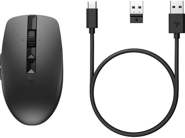 Ratón inalámbrico - HP ratón silencioso recargable HP 710, Inalámbrico, 3000 ppp, USB-C®, Negro