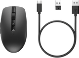 Ratón inalámbrico - HP ratón silencioso recargable HP 710, Inalámbrico, 3000 ppp, USB-C®, Negro