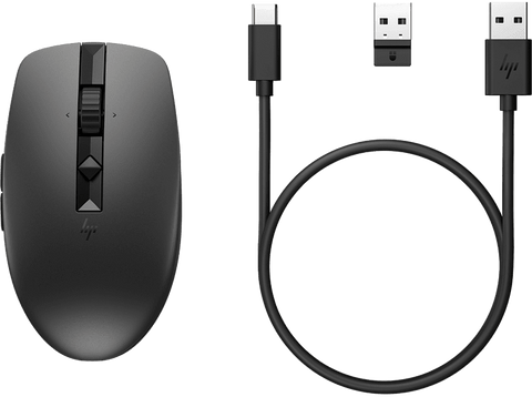 Ratón inalámbrico - HP ratón silencioso recargable HP 710, Inalámbrico, 3000 ppp, USB-C®, Negro