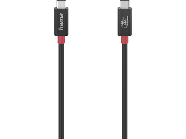 Cable USB-C - Hama 00200779, USB-C-USB-C, 40 Gbps, 240W, 8k, 1m, Negro