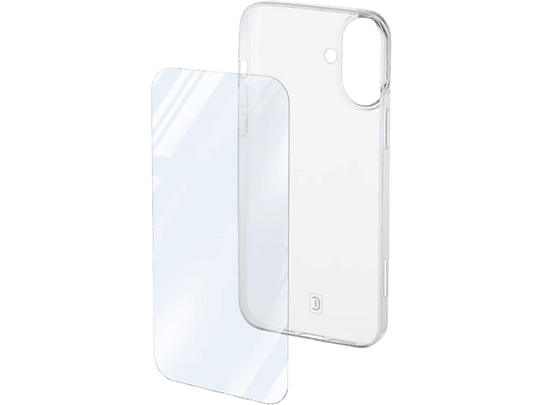 Funda - CELLULAR LINE PROTKITIPH16T, Apple, iPhone 16, Trasera, Vidrio templado, Transparente