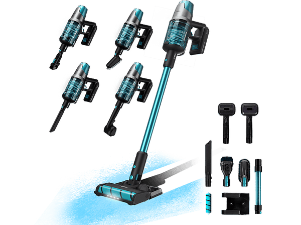 Aspirador escoba - Cecotec Conga Rockstar 7500 Astral Jaliscazo, 680 W, 250 aW, 30 kPa, 90 min, Accesorio especial mascotas, Black