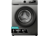 Lavadora carga frontal - Hisense WF1Q8041BT, 8 kg, 1400 Rpm, Función Vapor, Eficiencia A-20%, Gris