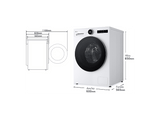 Lavadora carga frontal - LG F4X7509TWS, 9 kg, 1400 rpm, 23 programas, TurboWash 360º, Autodosificación, Blanco