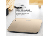 Báscula de baño - Rowenta Classic BS1900, 180 kg, Pantalla invisible con iluminación LED, Diseño plano, Apagado automático, Cristal templado, Oro