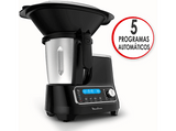 Robot de cocina - Moulinex ClickChef HF4SPR30, 5 programas, 32 funciones, 13 vel., 7 accesorios, Libro recetas