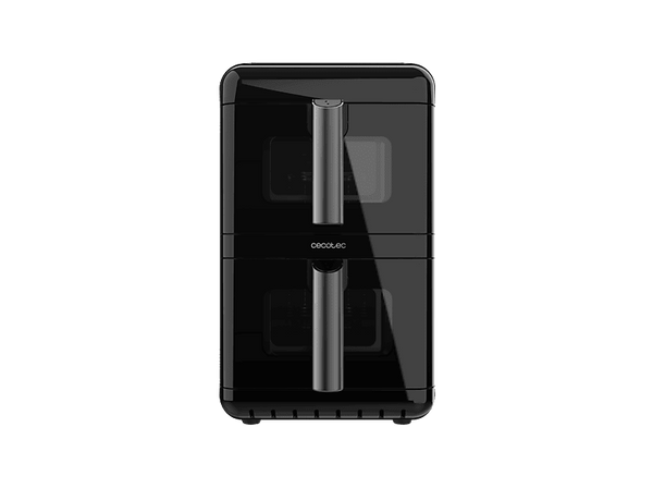 Freidora de aire - Cecotec Cecofry DuoLevel 10000 DuoSize Window, 2000W, 10L, 2 cubetas de 3.5L y 6.5L, 10 menús, Función Sync, Panel táctil, Negro