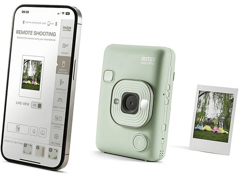 Cámara instantánea - Fujifilm Instax Mini LiPLay, 86 mm x 54 mm, Imágenes JPEG, 2560 × 1920 píxeles, Matcha Green