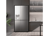 Frigorífico americano - Hisense RS818N4TIE1, No Frost, 179 cm, 636 l, WI-FI, Dispensador Agua & Hielo, Inox