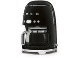 Cafetera de goteo - Smeg DCF02BLEU, 50's Style, 1050 W, 10 tazas, 1.4 l, 8 funciones, Filtro permanente, Negro