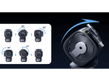 Cargador coche - Baseus PrimeTrip VR2 Max, Universal, Tipo C y USB, Sistema retráctil magnético, Carga rápida multidispositivo, Giro 450º, 100W, Negro