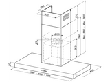 Campana decorativa - Mepamsa Stilo Neo 90 INOX, 4 Velocidades, 700 m³/h, 90 cm, Inox