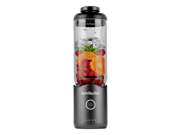 Batidora de vaso - nutribullet Flex Portable, Batidora personal, Vaso portátil, 7.4 V, 590 ml, Cable USB-C, Metálico